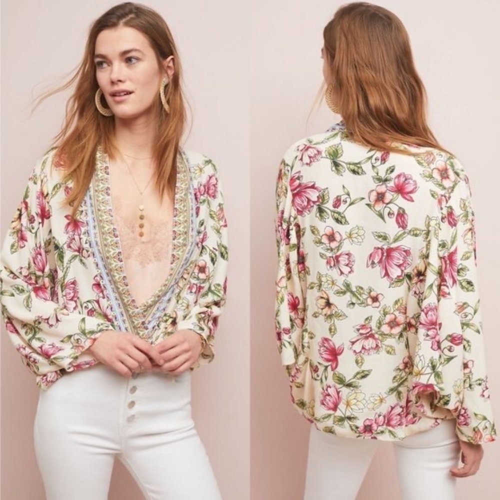 Anthropologie Akemi + Kin Idalia Floral Kimono One Size